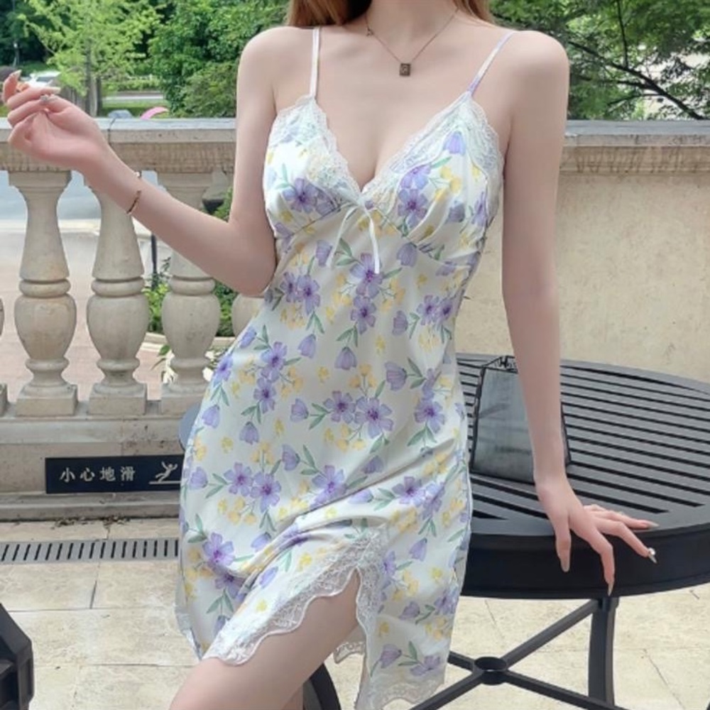 Floral Satin Lace Nightgown | Elegant Women’s Lingerie